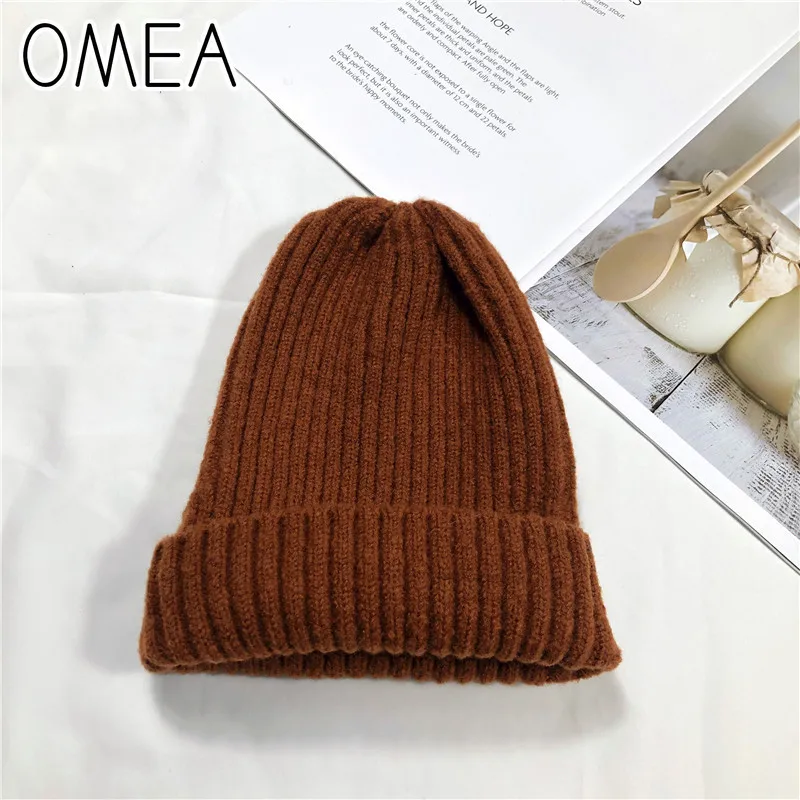 Кашемировые зимние шапки шерстяная шапка теплая мягкая однотонная вязаная