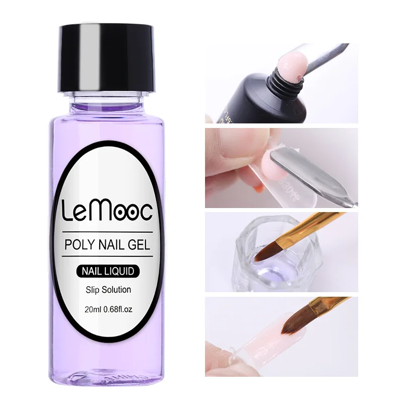

1bottle 20ml Gel Nail Polish Liquid Slip Solution Quick Builder Gel Nails Permanent Clear Acrylic Nail Art Extension Gel 2021