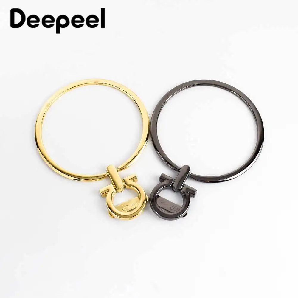 

2 шт. Deepeel 9 см с украшением в виде кольца металлическая ручка для сумки кошелек металлическая пряжка Замена застежка "сделай сам" для запасны...