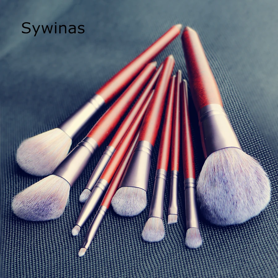 Sywinas makeup brush set 10pcs high quality Natural synthetic hair make up brush tools kit professional makeup brushes