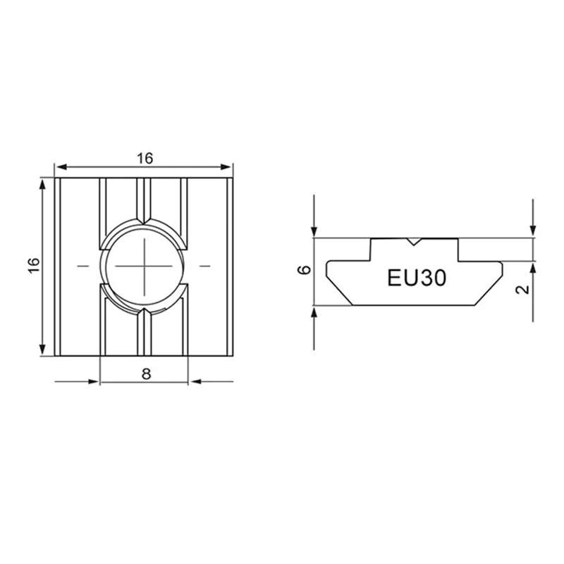 

30Pcs Silver Eu Standard 30 Series Aluminum Slot Carbon Steel Half Round Roll in Sliding T Slot Nut with M8 Thread
