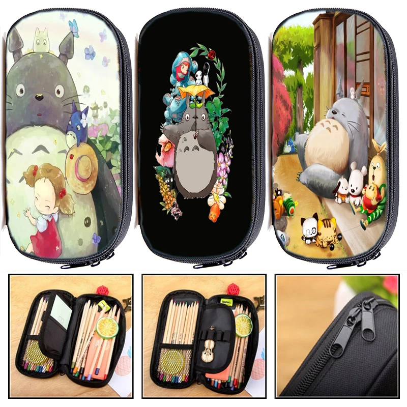 

Многофункциональный чехол для карандашей Totoro, Студенческая сумка для ручек, Подростковый держатель для карандашей, детский мультяшный пен...