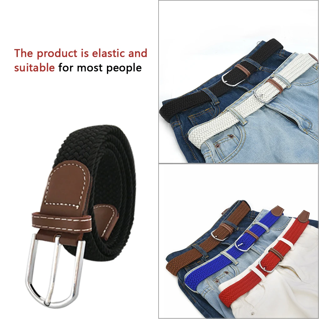 High Quality Elastic Adjustable Waistband Canvas Knitted Buckle Belt Women Anti-allergy for Climbing Hunting Outdoor |