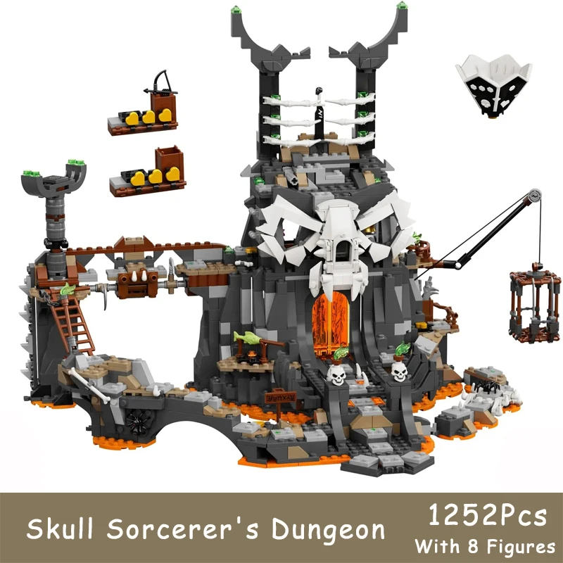 

1252Pcs Skull SorcererS Dungeons Dungeon Playset Building Toy Featuring Buildable Figures Cool Birthday Gift For Kids Aged 9+