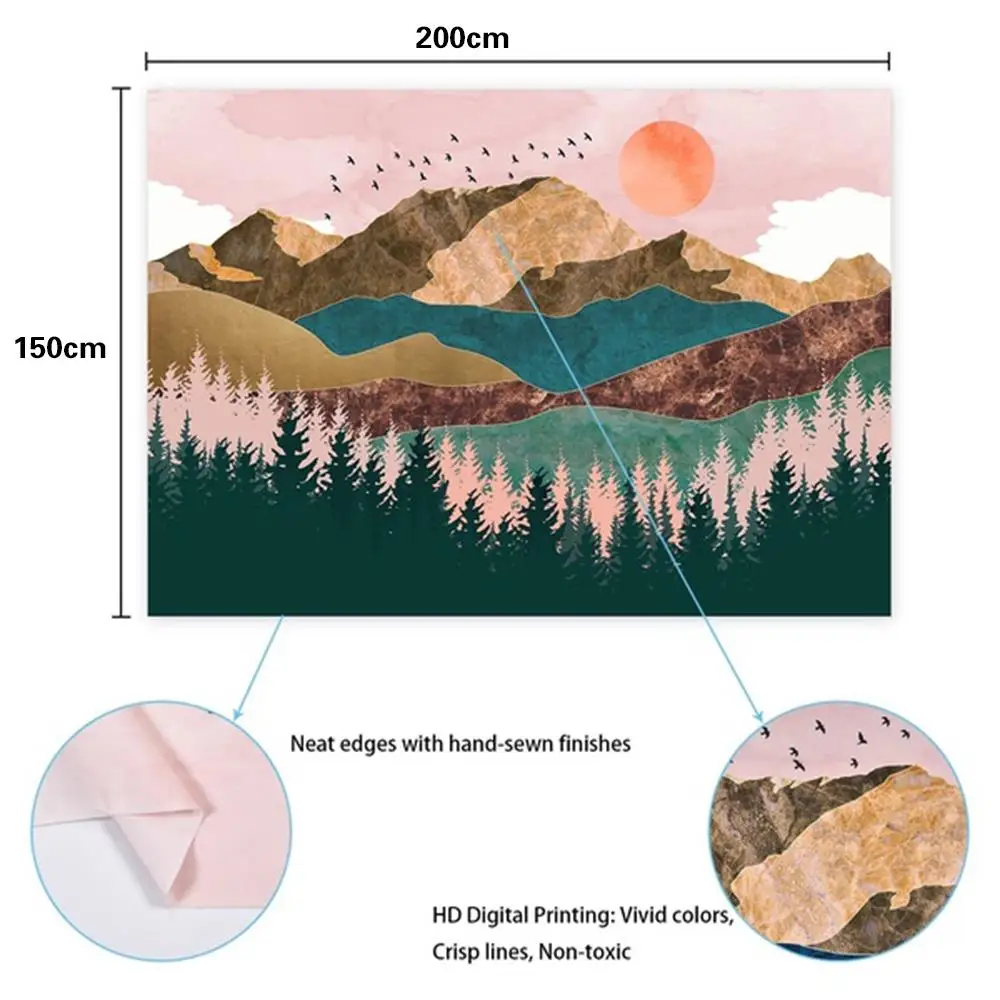 Модный Настольный коврик для пикника 2 размера с принтом восхода солнца