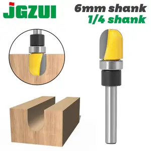 Концевая фреза с круглым носом, 1 шт., 14 дюйма, 6 мм, подшипник с хвостовиком 12 дюйма Ш x 58 дюйма в, для деревообрабатывающего режущего инструмента