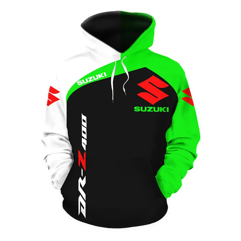 

Sudadera con capucha para hombre y mujer, con diseo de motocicleta Suzuki 3D prenda deportiva, ideal para Primavera, 2021