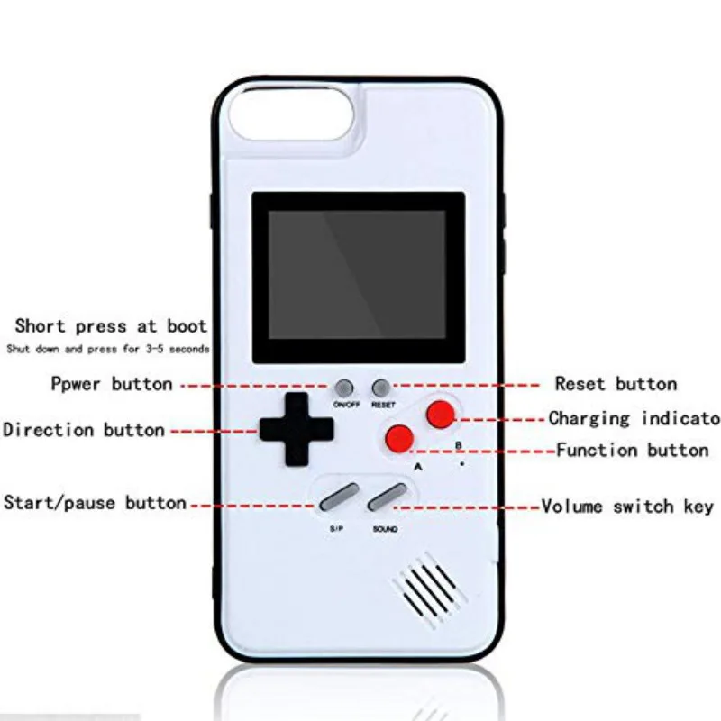 Белый Чехол для телефона Gameboy 36 Ретро Классический Видео игры цветной дисплей телефон Обложка детские воспоминания для IPhone X/XS/XR - Цвет: Белый