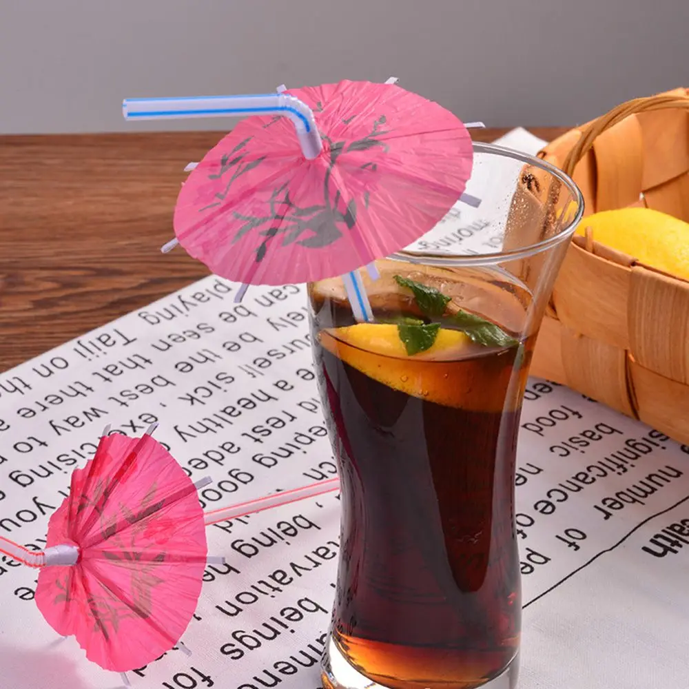 

30pcs Mini Umbrella Drinking Straw Umbrella Stick Decorative Labels Party Decoration Cocktail Accessories Wedding Supplies