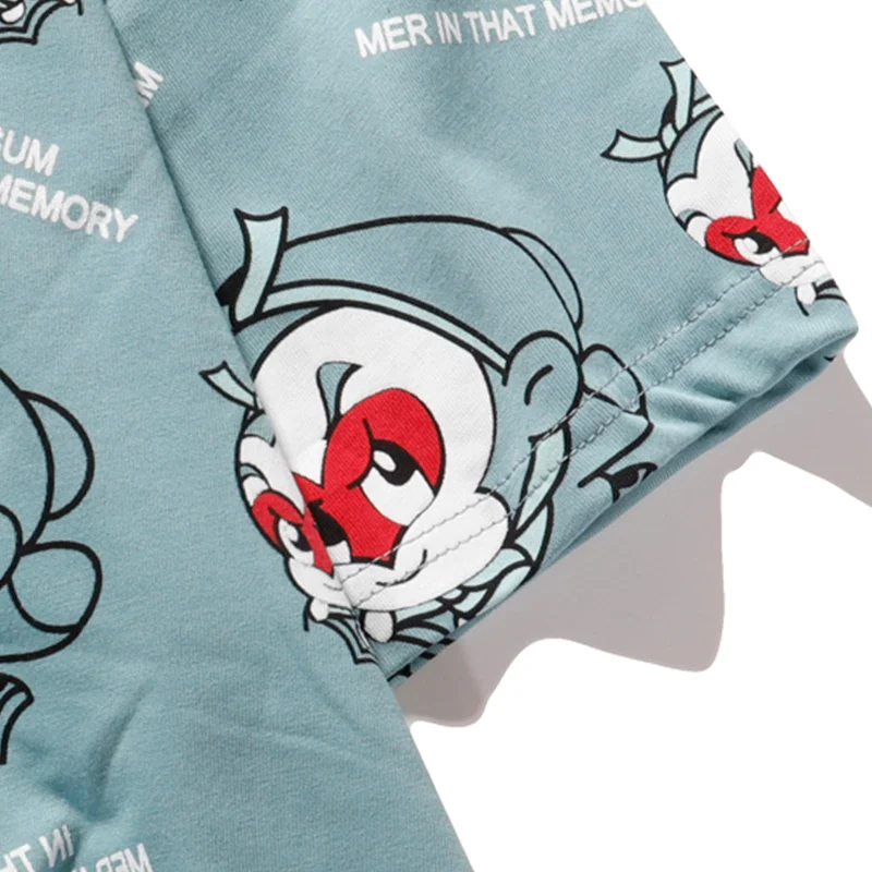 

Aolamegs T-shirt Men Cartoon Chinese Monkey King Print Short Sleeve Tee Shirts Hip Hop Style Tops Summer Cozy Hipster Streetwear