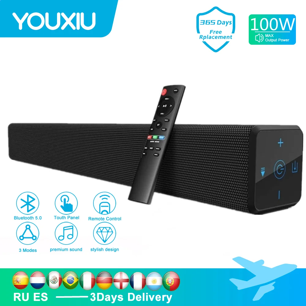 100w Soundbar Bluetooth Speakers With Subwoofer Caixa De Som Bluetooth Speaker Wireless Soundbar TV Nest Google Loudspeaker