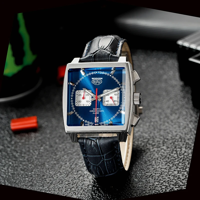 OUPAI 2022 Новое поступление современные квадратные мужские часы хронограф функция
