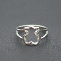 hollowed titanium steel ring hollow ring mesh ring single high quality bear ring for women tricolor wholesale new design hot