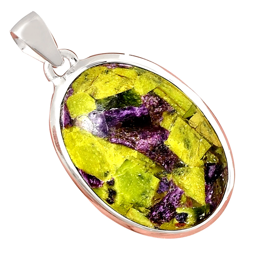 Genuine STICHTITE Pendant 925 Sterling Silver Hand Made Women Fine Jewelry Gift | Украшения и аксессуары