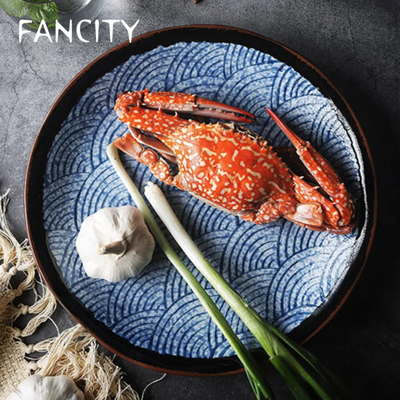 

Посуда FANCITY в японском стиле, домашнее блюдо, керамическое блюдо, креативное глубокое блюдо, блюдо для риса, супа, блюдо для завтрака