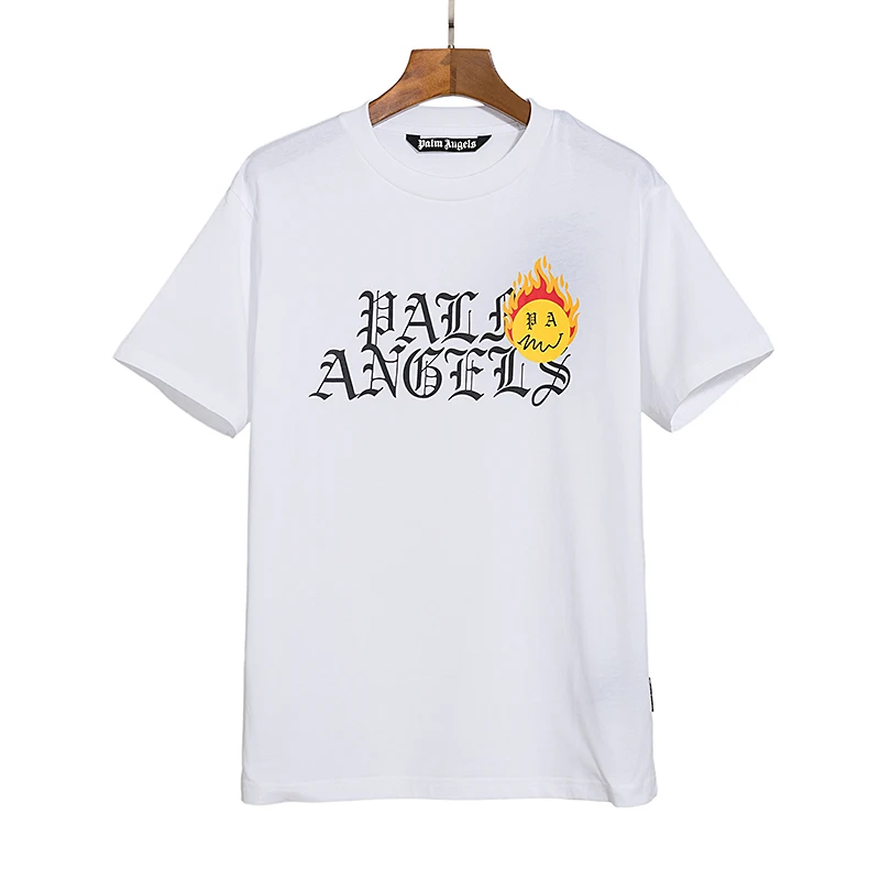 

2021 new fashion Solid color letter printing short-sleeved men and women couple loose T-shirt high street hip-hop