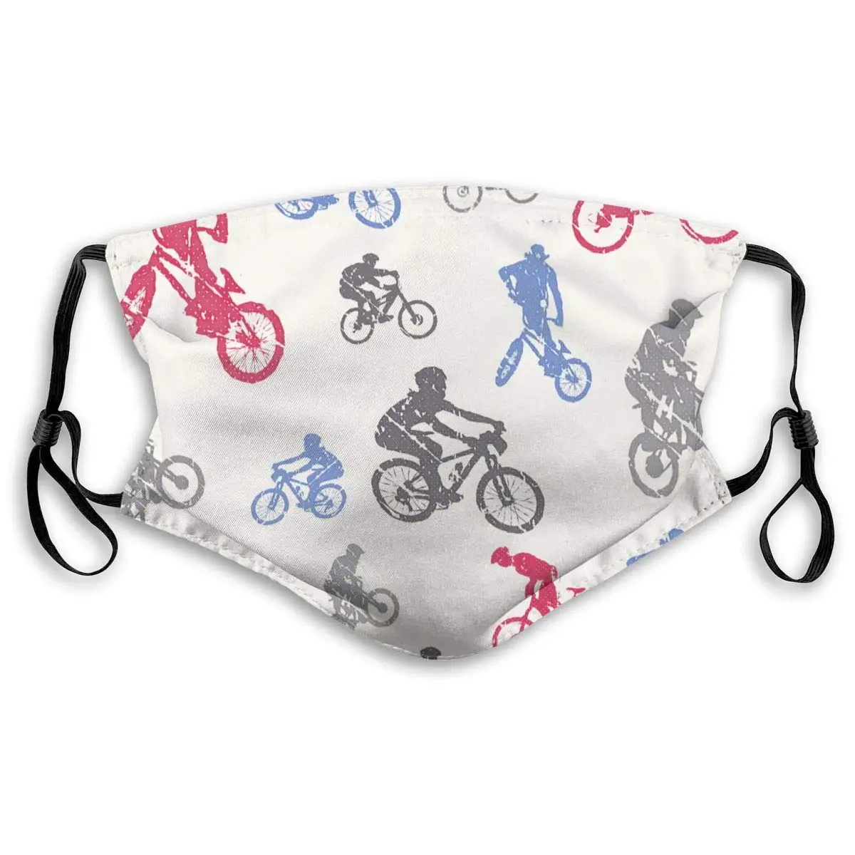 

Retro 1970's Style BMX Pattern Unisex Anti-Pollution Mask Dust Mask with Filter Mask Black