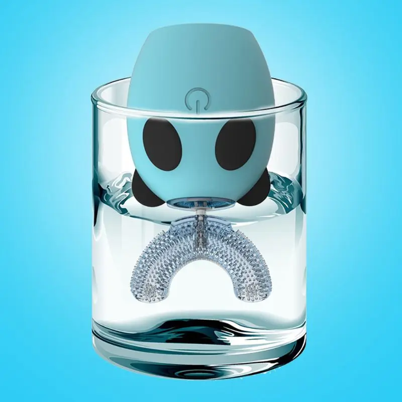 Мультяшная детская звуковая электрическая зубная щетка U образная силиконовая