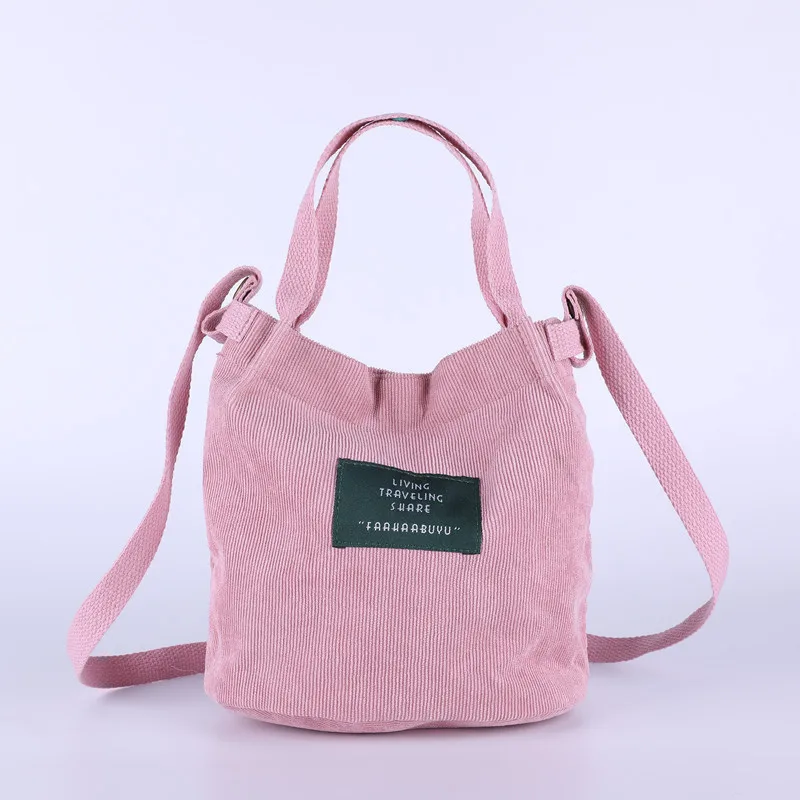 

Women's Mini Corduroy Shoulder Bag Female New Small Canvas Handbag Totes Ladies Casual Vintage Purse Cloth Bucket Pouch For Girl