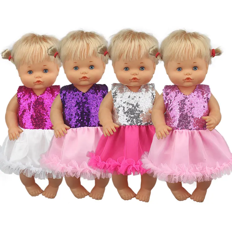 

2020 Lovely Sequin skirt suit For 42 cm Nenuco Doll 17 Inches Baby Doll Clothes