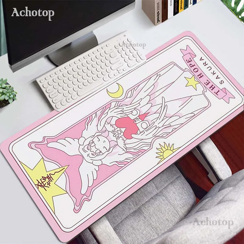 anime cardcaptor sakura mousepad gamer cute 90x40 kawaii kuro large gaming mouse pad xll locking edge laptop notebook desk mat free global shipping