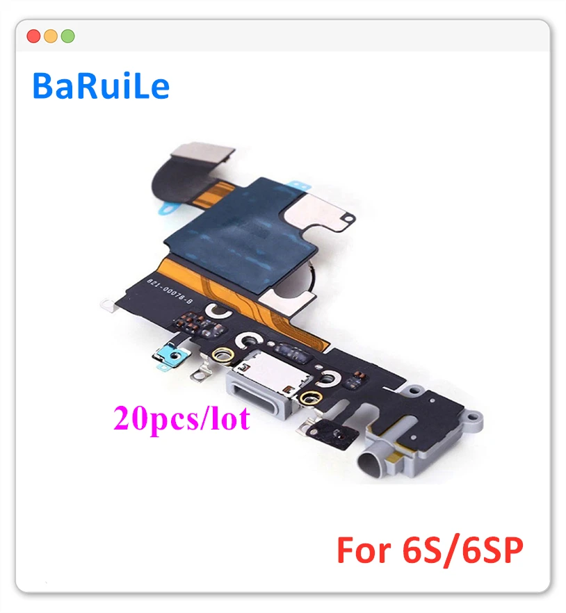 BaRuiLe 20 шт. зарядный порт док станция USB разъем гибкий для iPhone 6S Plus 6SP + наушники