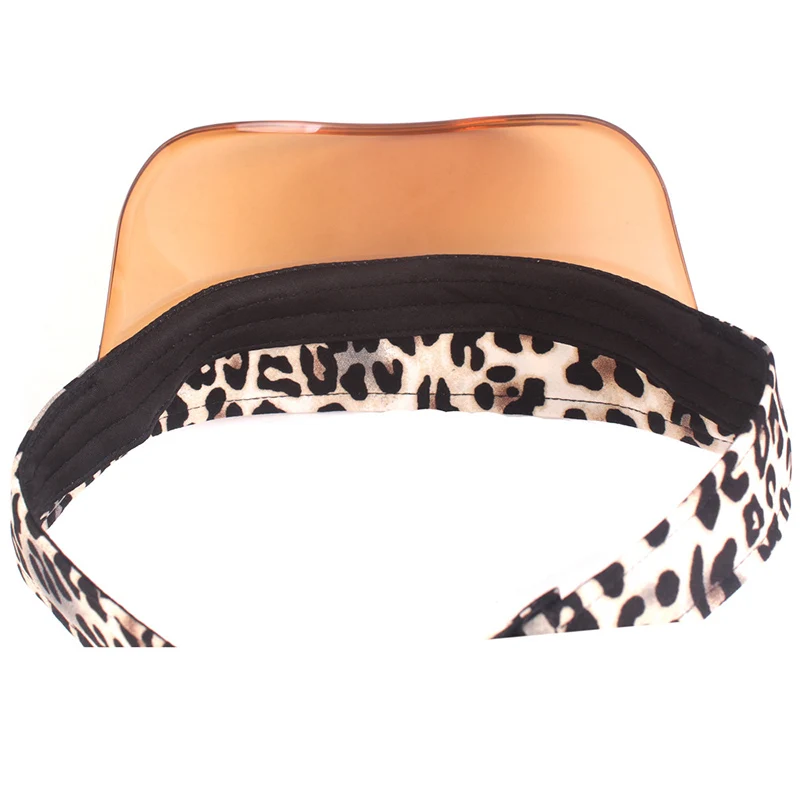 Ladies Leopard Print Summer Sun Protection Hat Outdoor Visor Plastic Empty Top Anti-UV Cap Riding Vacation C | Спорт и развлечения