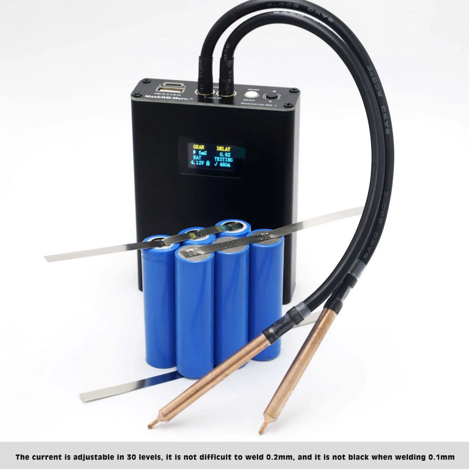 

BTL-02 Adjustable 30 Gears Mini Spot Welder Spot Welding Machine with Solid Soldering Pen For 18650 Battery Spot Welder