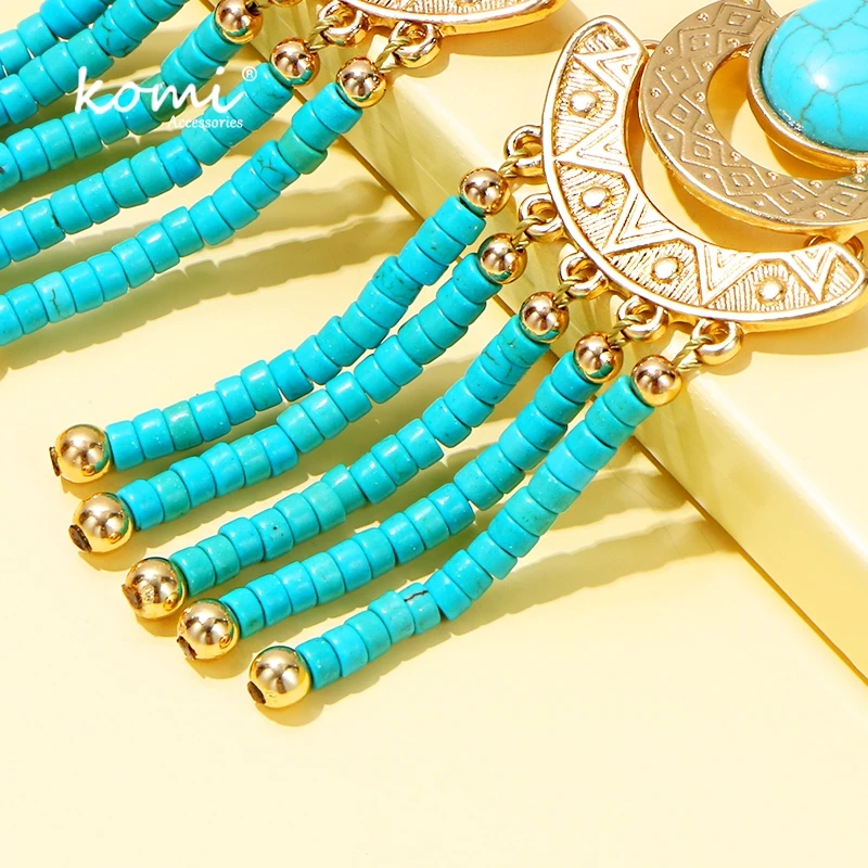 Женские винтажные серьги с синими бусинами Коми бирюзовый Шарм кулон 1 пара