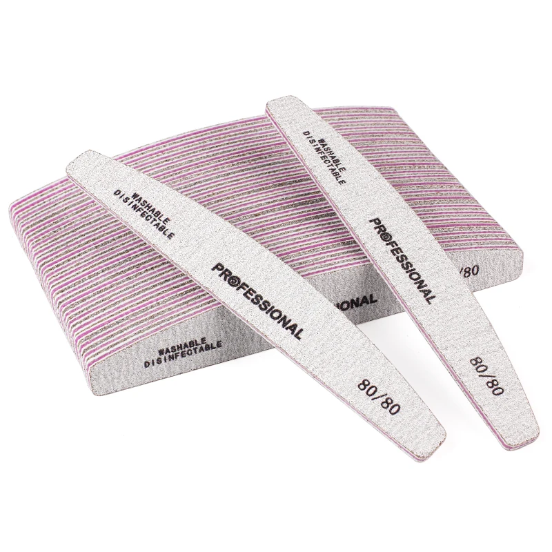 

25Pcs/Lot Nail File Buffer 80/80 Thick Sandpaper Grey Double Sided Nail Art Files Sanding Block Manicure Polishing Tool Supply