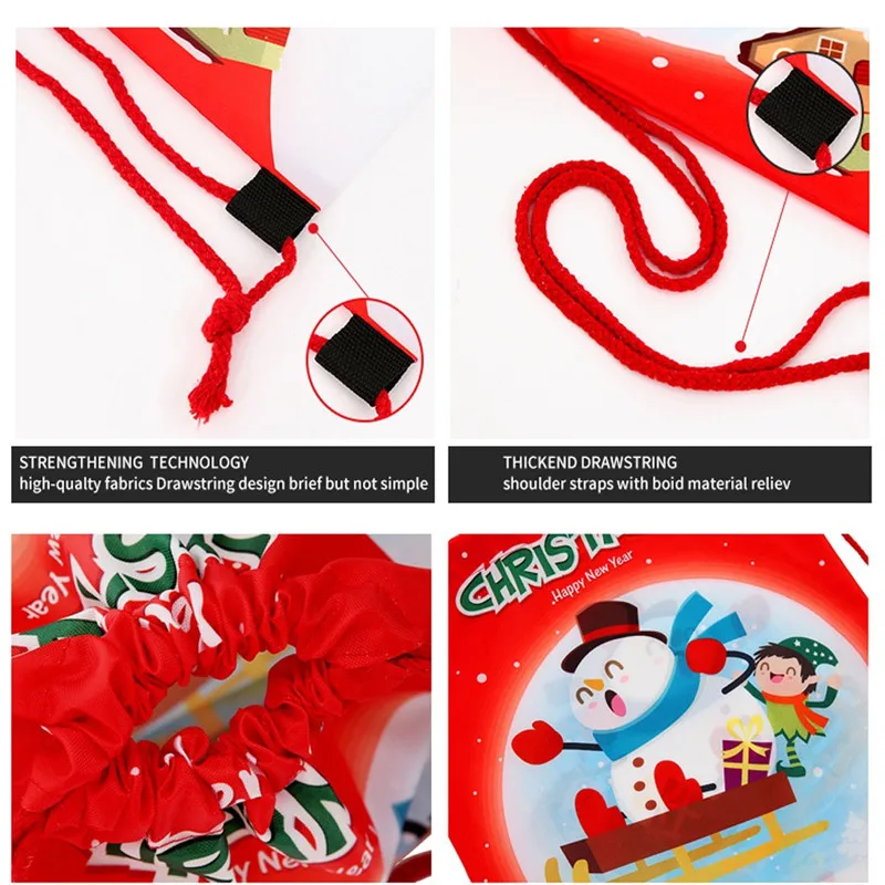 Детский рюкзак для девочек на Рождество красный мультяшный с изображением