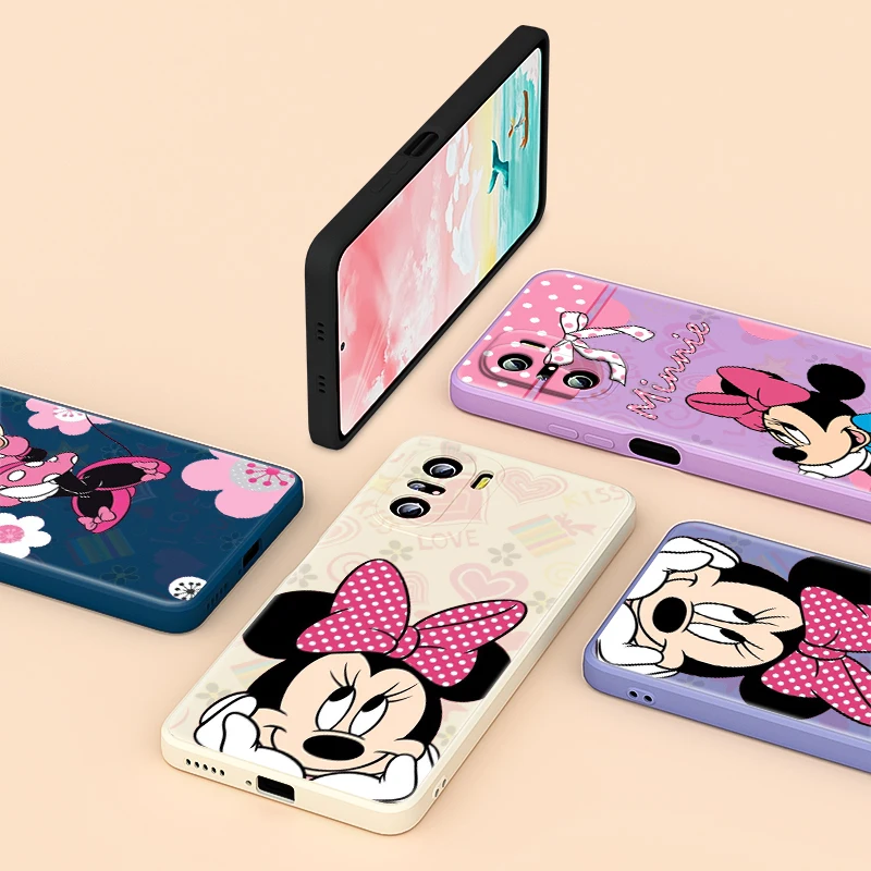 

Minnie Mouse Fashion For Redmi K40 K30 K30i 10X 9T 9C NFC 9AT 9A 9i 9 8A 8 Pro 7 Y3 5 4X Plus Liquid Silicone Phone Case