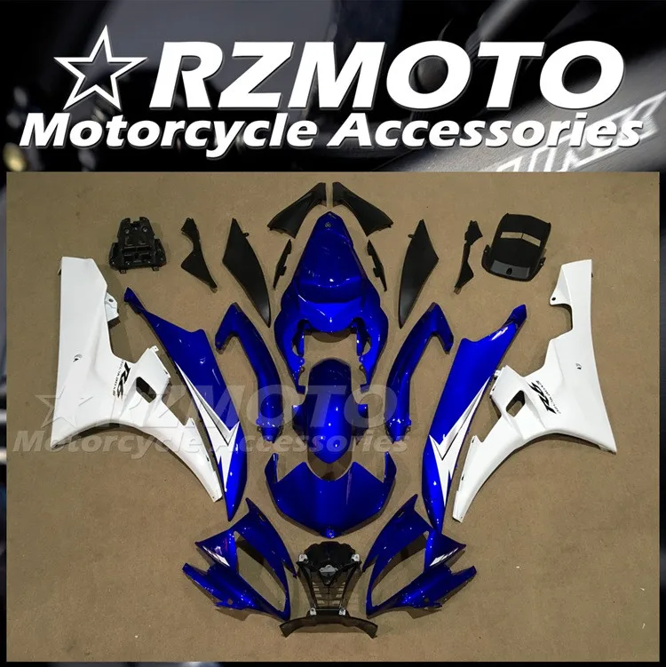 

4Gifts Injection Mold New ABS Whole Fairings Kit Fit for YAMAHA YZF-R6 R6 06 07 2006 2007 Bodywork Set Blue white