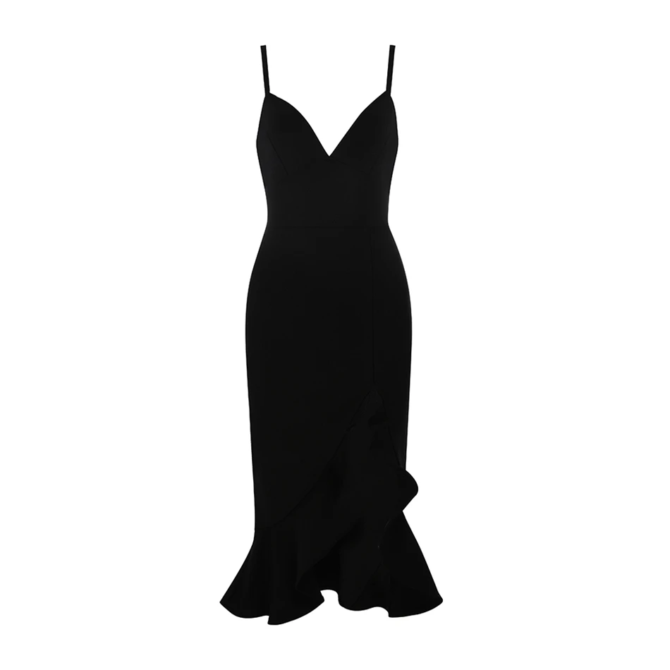 Повязку Для женщин Бандажное обтягивающее платье vestidos черное платье без рукавов с принтом и оборками знаменитости вечерние платье Разделение Рождество год вечернее платье
