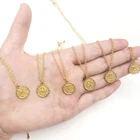 12 знаков зодиака брелок Созвездие вырезать монета ожерелье для женщин Золотой Овен Лев кулон гороскоп ожерелье, Женские Ювелирные изделия