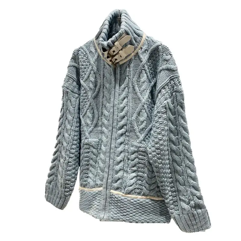 

2020 Winter Jacket New Long Sleeve Thick Sweater Coat Women Turtleneck Knit Cardigan Sweaters Girls High Street Outwear Knitwear