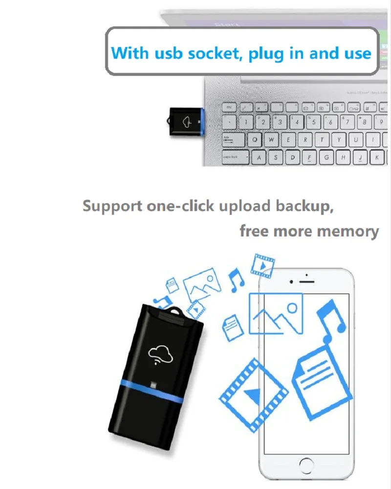 USB беспроводной Wi-Fi флэш-накопитель драйвер TF Micro SD кард-ридер для iOS Windows Android смартфон ПК оригинальная посылка