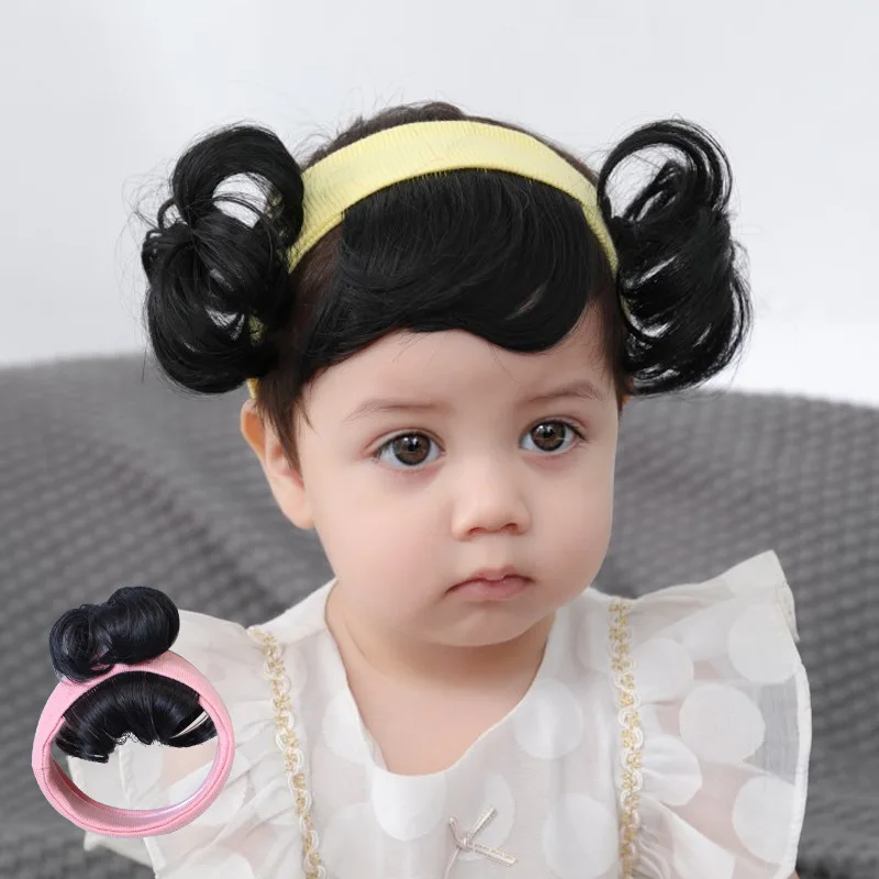 

Korean Version of New Children's Hair Accessories Wig Ball Head Baby Headband Girl's Headdress Headband Cute Bands Headwear