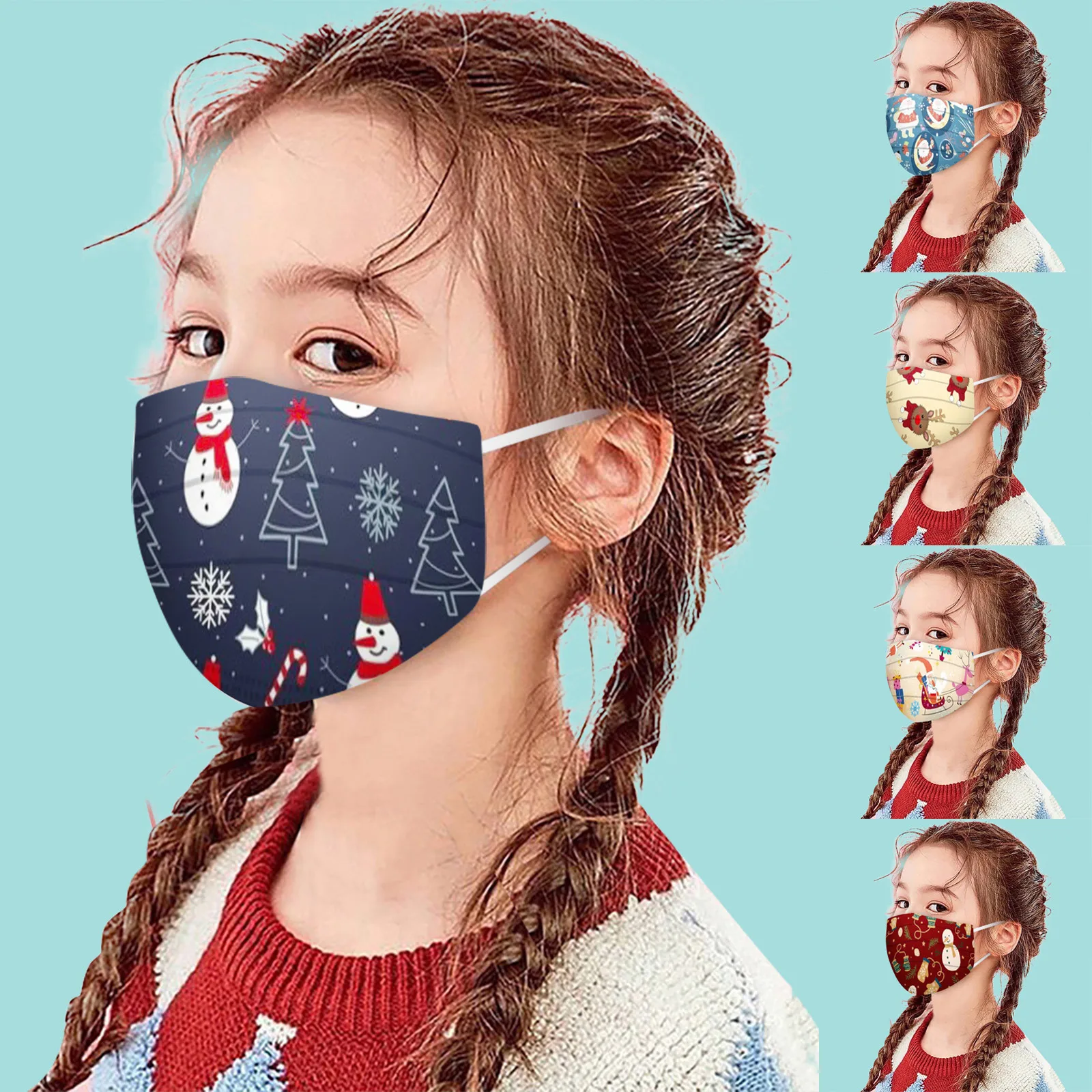 Детская одноразовая маска с принтом HD 50 шт. Пыленепроницаемая ветрозащитная