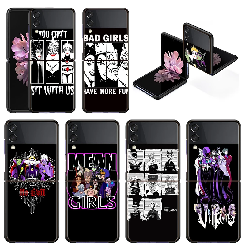 

Disney villains combo For Samsung Galaxy Z Flip 3 5G Black Folding Mobile Hard Fundas Phone Case