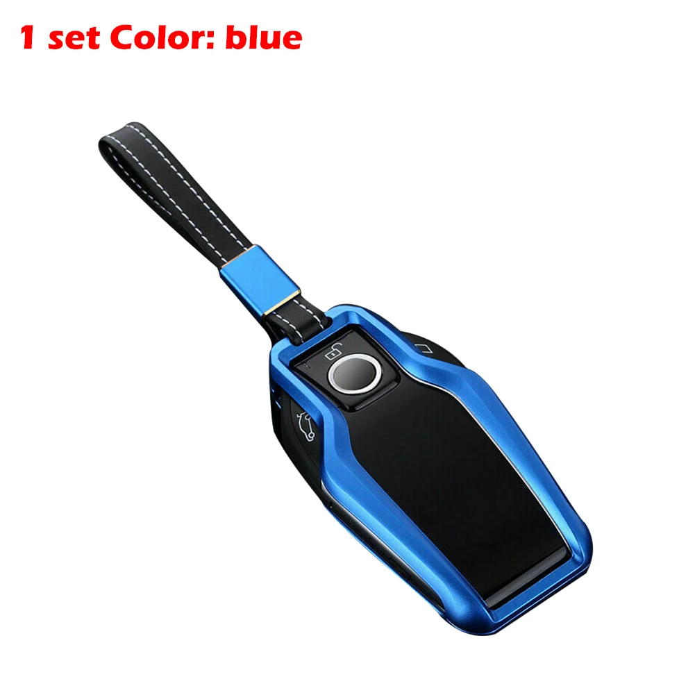 Синий Алюминиевый Дисплей смарт-ключ Обложка для BMW 2016-18 5 7 серии G11 G12 чехол ключей