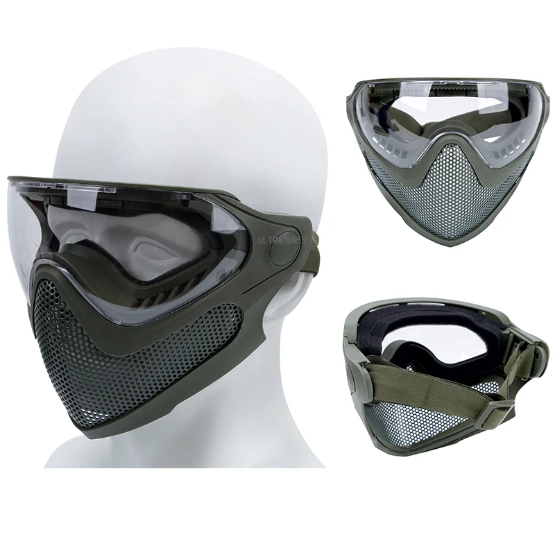 

Hunting Tactical Mask Full Face Airsoft Shooting Paintball Camo Training Windproof Goggles Mask Combat Army Cs Military Masks
