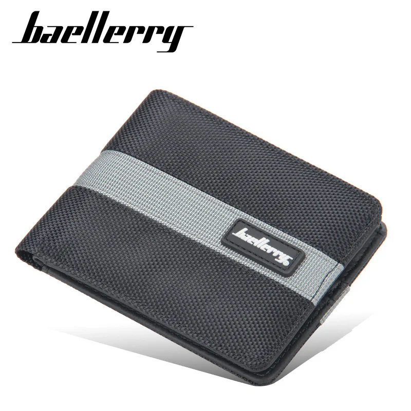 

2021 New wallet men's short pu Leather Canvas multi-card fashion youth zipper wallet European and American