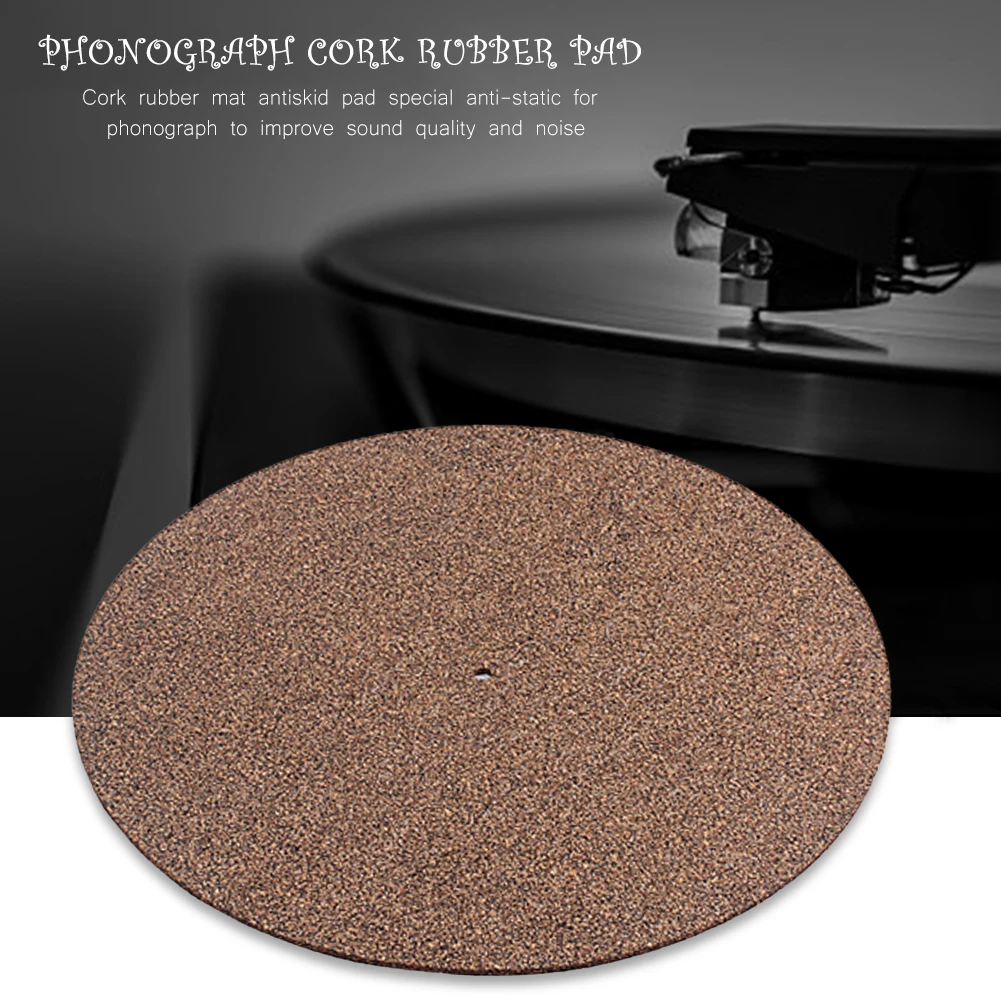 

Cork Rubber Turntable Platter Mat Instrument Supplies Anti-Static Slipmat Musical Enjoyable for Vinyl Record Players