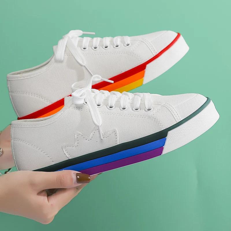 Женская повседневная обувь на плоской подошве Парусиновая Повседневная дышащая