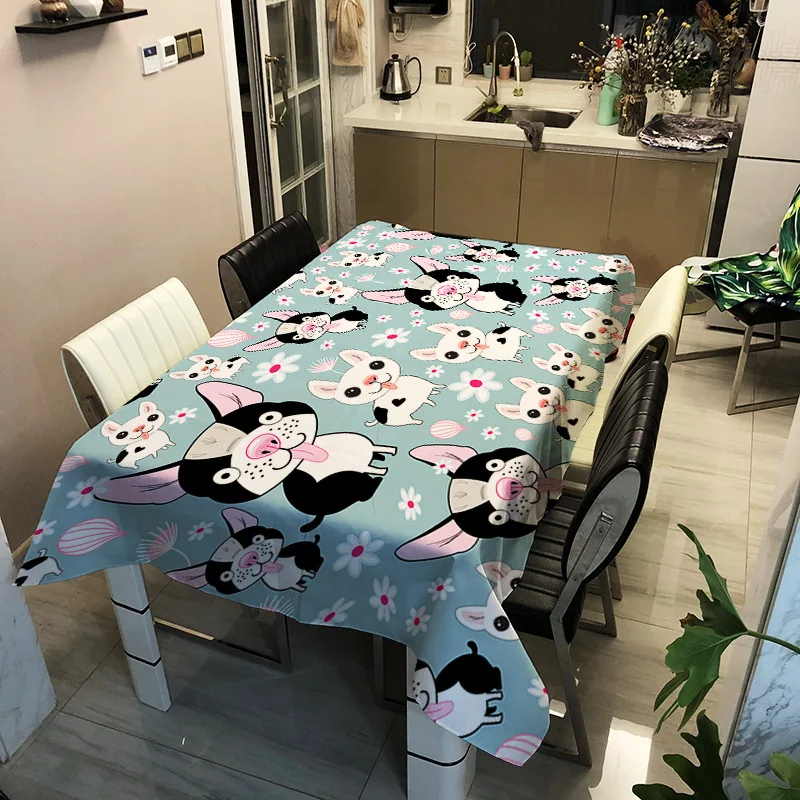 

Waterproof household printing stick figure pattern washable tablecloth