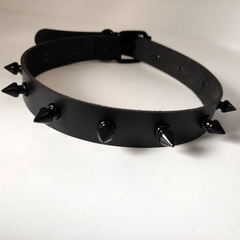 

Men Punk Black Studded Rivets Choker Punk Collar pu Leather witch cosplay Women Necklace goth chocker Gothic Accessories jewelry