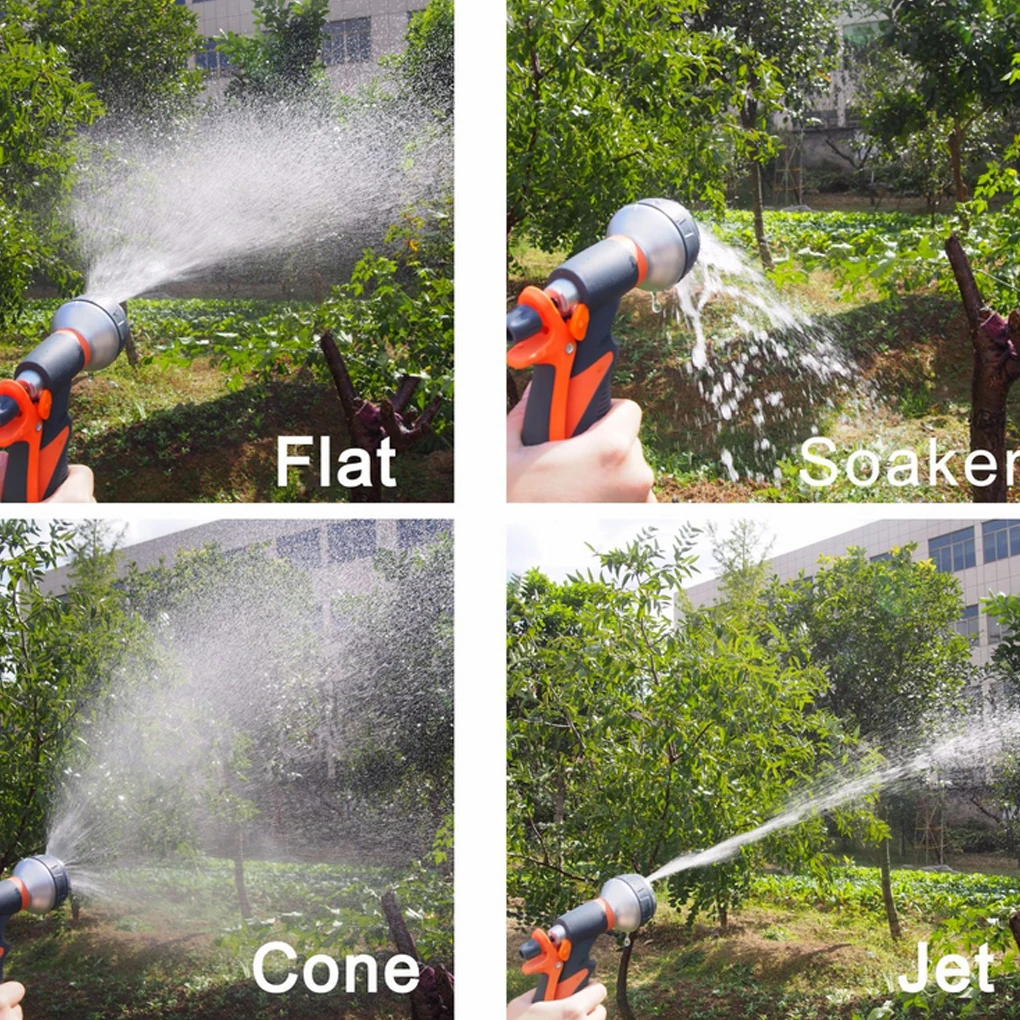 

High Pressure Garden Hose Nozzle Hand Sprayer 8 Pattern Adjustable Car Wash Hose Household Garden Water Spray Nozzle