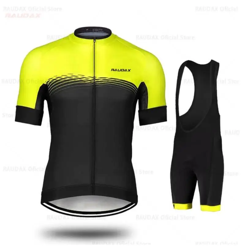 RAUDAX велосипедный костюм 2019 флуоресцентная желтая велосипедная форма MTB
