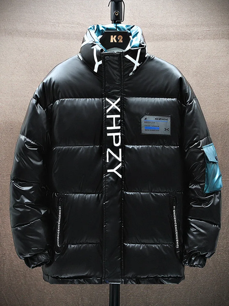 Winter New Cotton-padded Coat Men's Short Slim Stand Collar Fashion Down Jacket Men's Bright Skin Warm Jacket Men Drop Ship